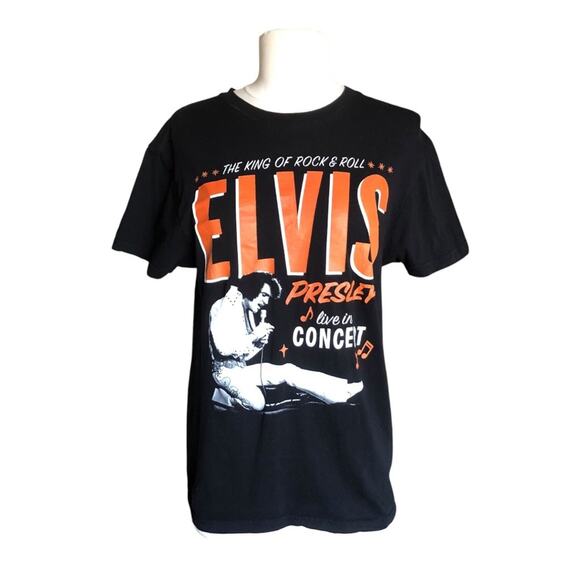 Elvis Presley The King Of Rock And Roll Live In Concert Black Graphic Tee Small - Picture 1 of 5